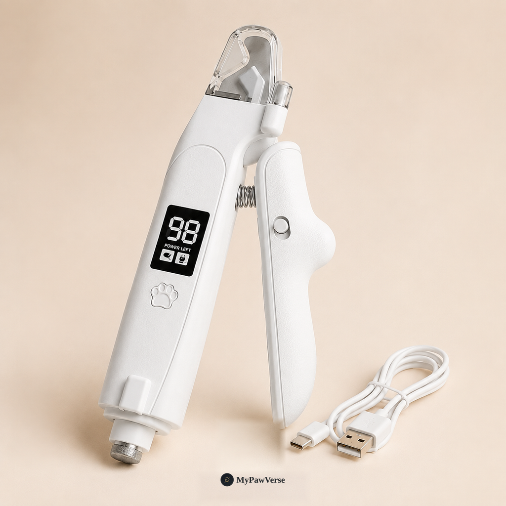 PawGlow LED pet nail clipper and grinder in white