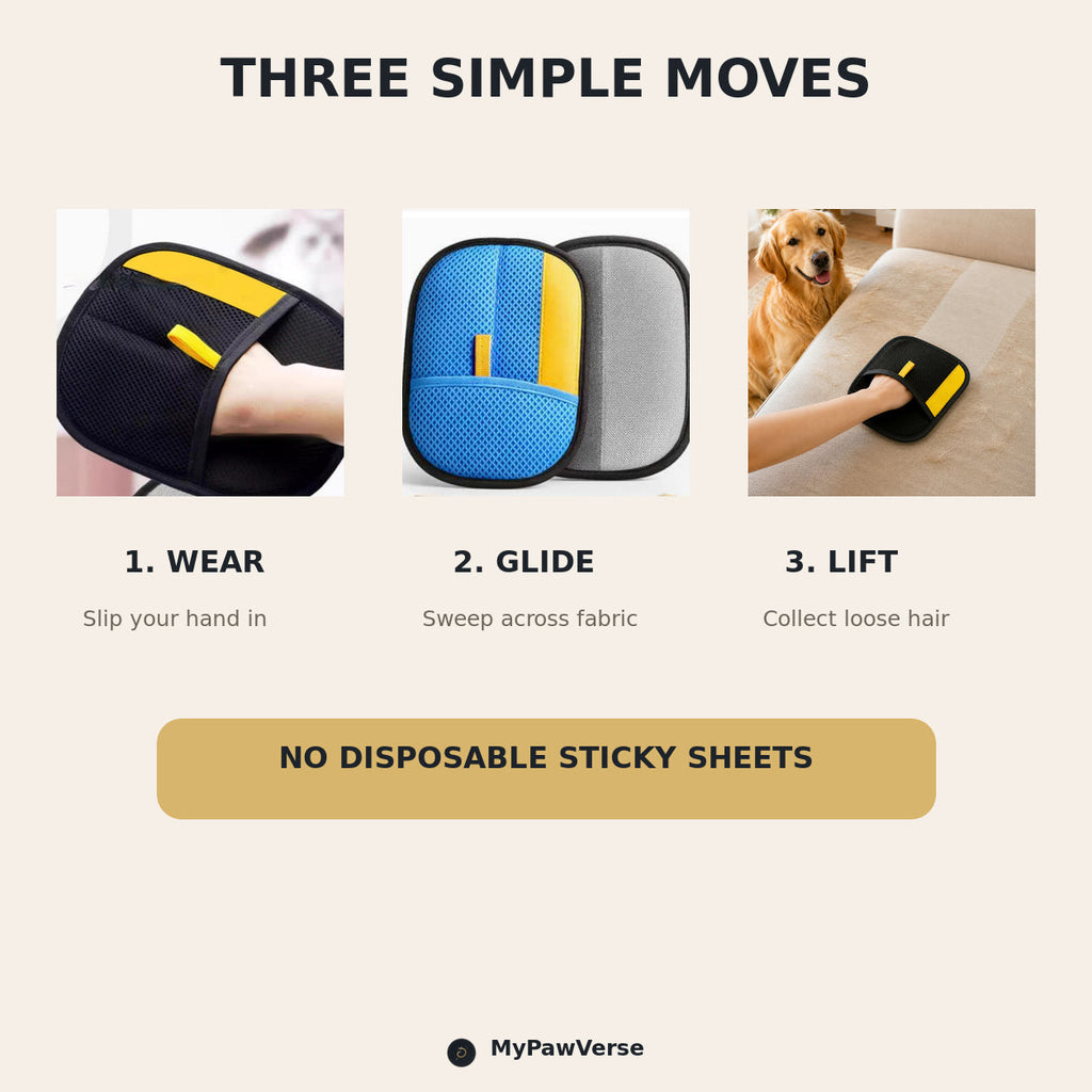 How to wear, glide and lift pet hair with the PawSweep mitt