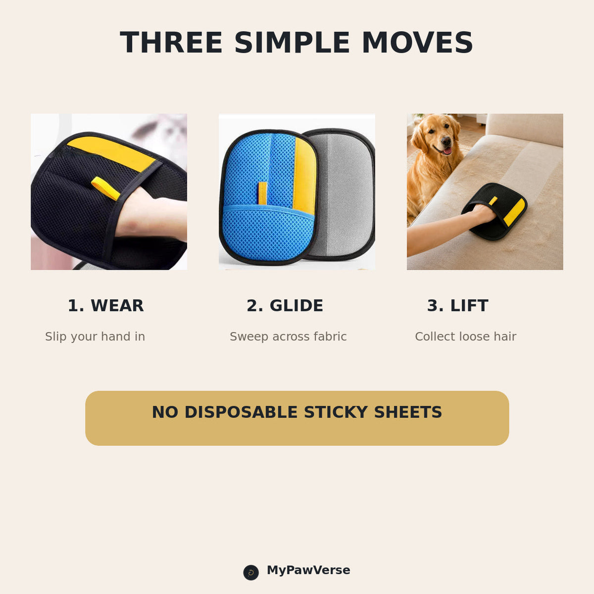 How to wear, glide and lift pet hair with the PawSweep mitt