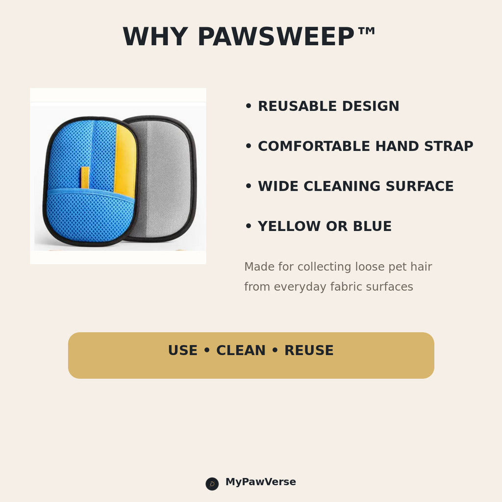 PawSweep reusable pet hair removal mitt features