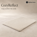 CozyReflect cream self-warming pet mat with a soft faux-lambswool surface and thin grey backing