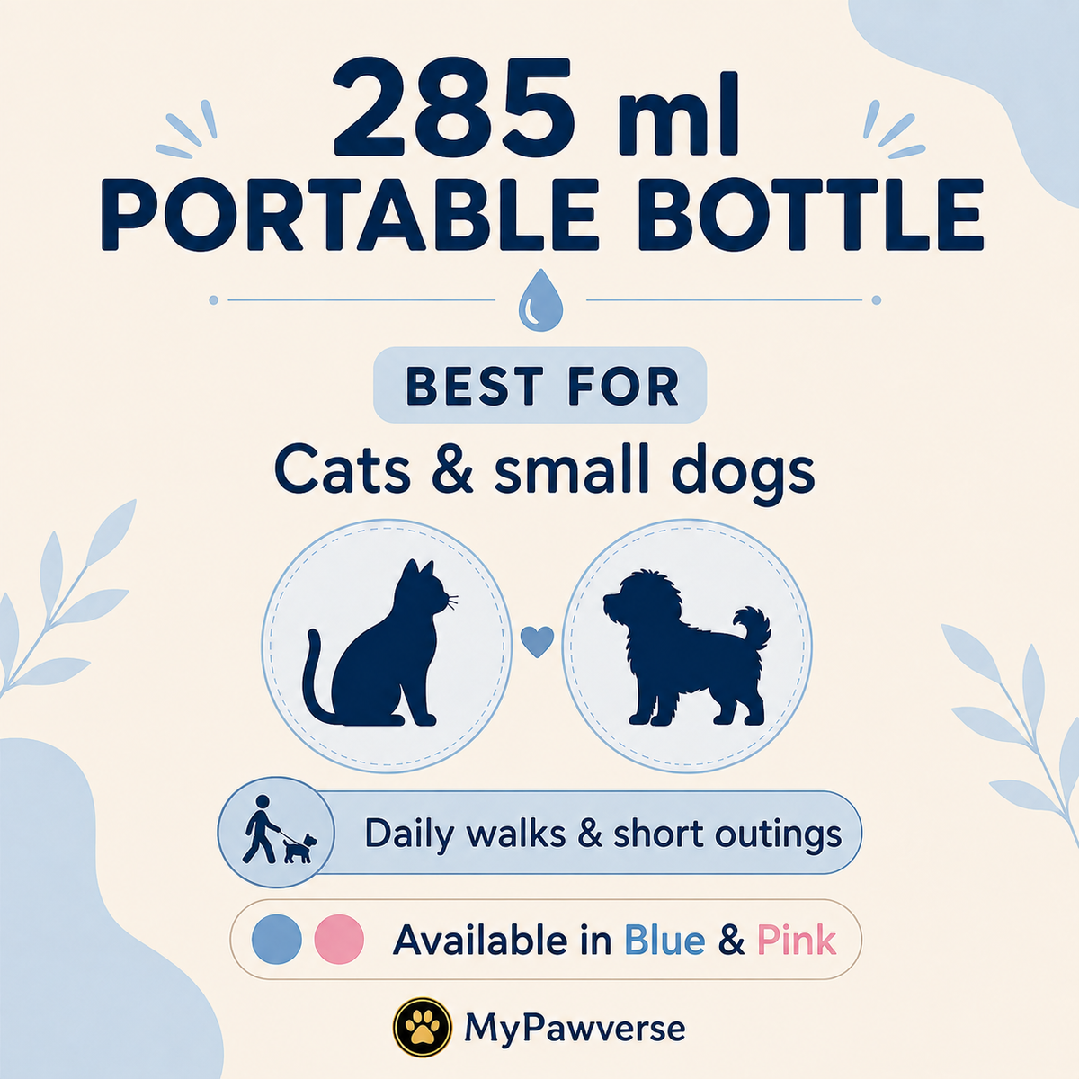 285 ml portable pet water bottle buying guide for cats and small dogs
