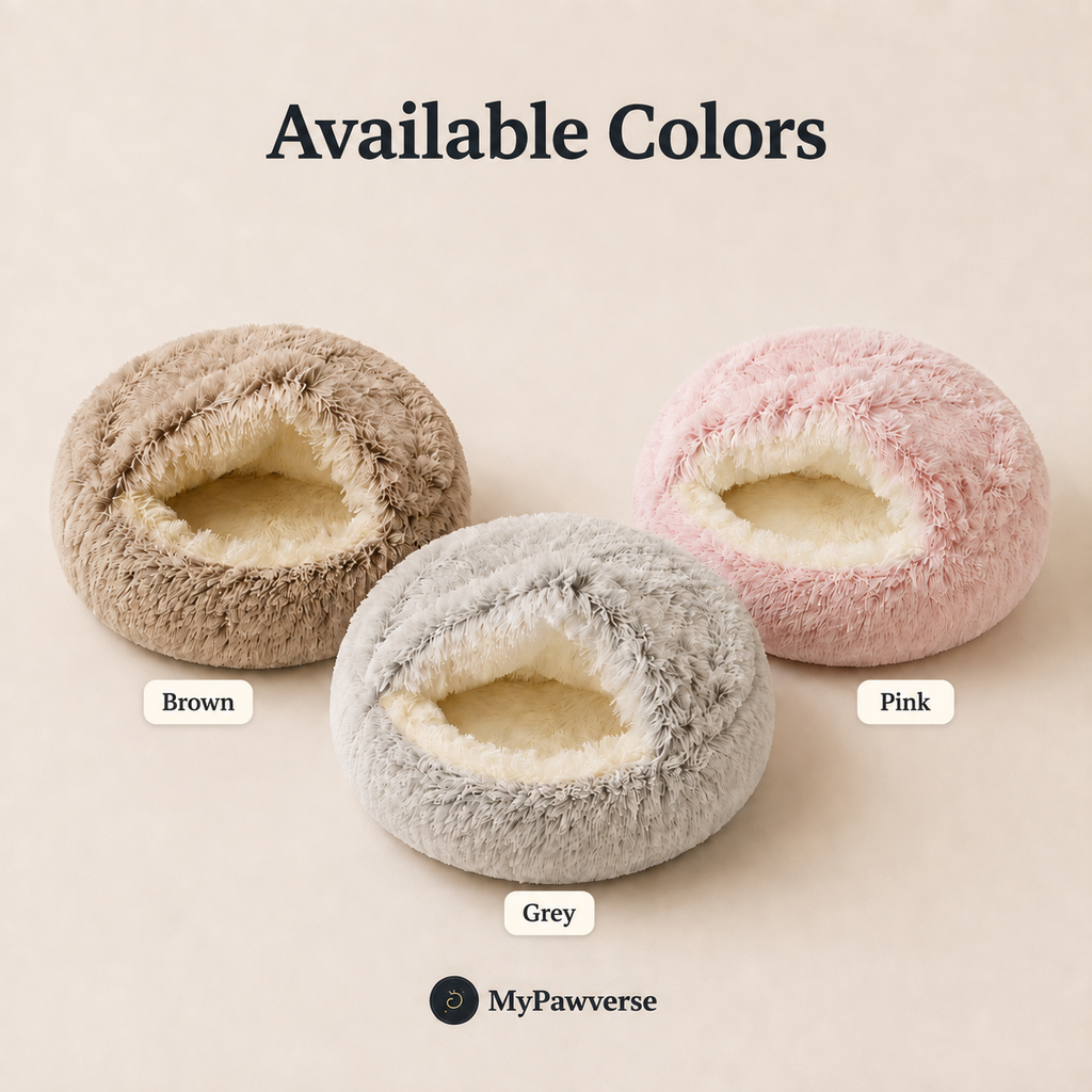 Convertible pet bed available colors: Brown, Grey and Pink
