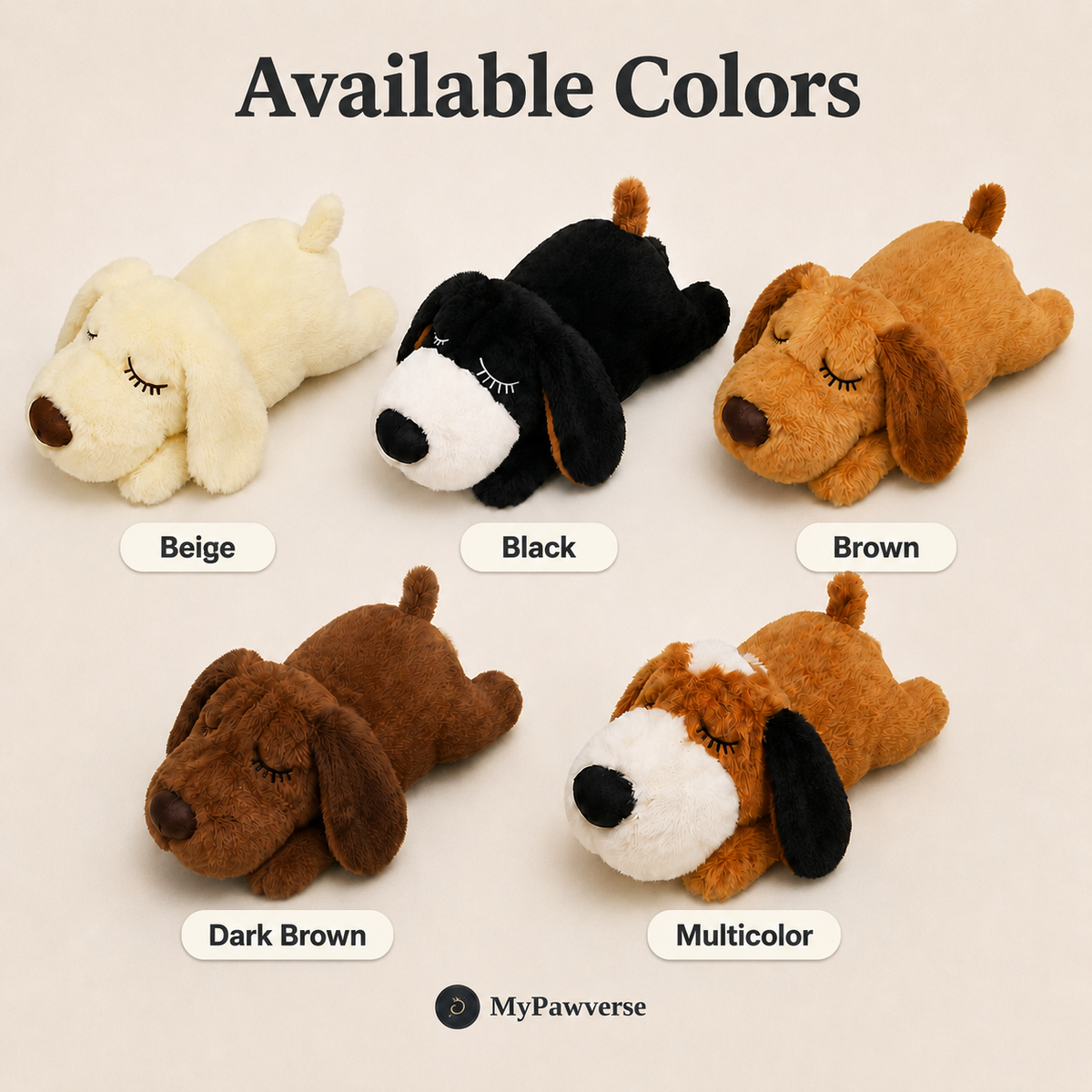 Heartbeat comfort plush available colors: Beige, Black, Brown, Dark Brown and Multicolor