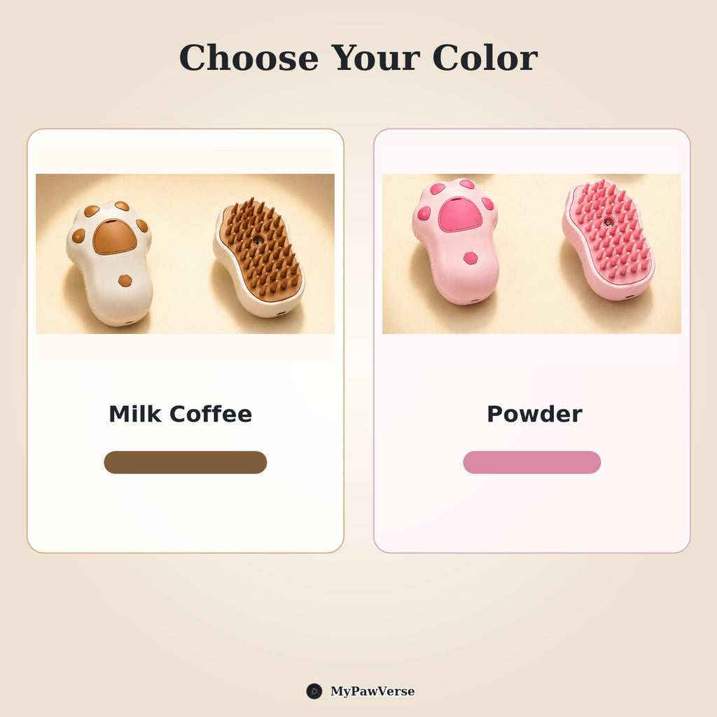 PawMist color guide showing Milk Coffee and Powder variants