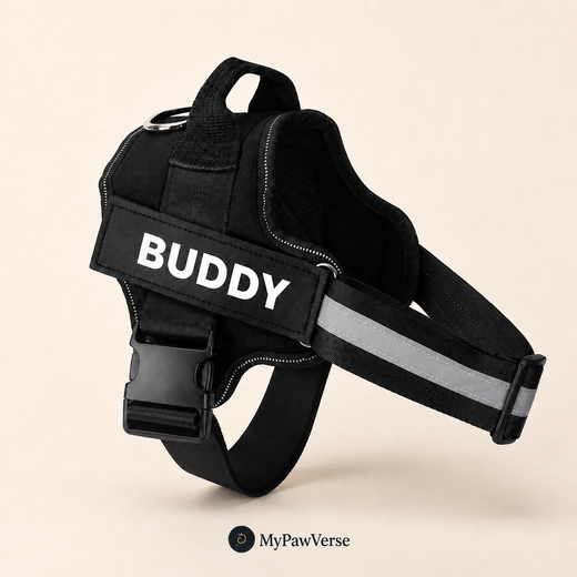 Personalized Dog Harness with Custom Name Patch – No-Pull & Reflective